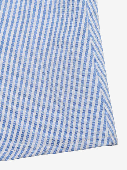 Daily Dresses Maxi Woman's Dress Short Sleeves V-Neck Natural Waist Sweet Buttons Blue Dress