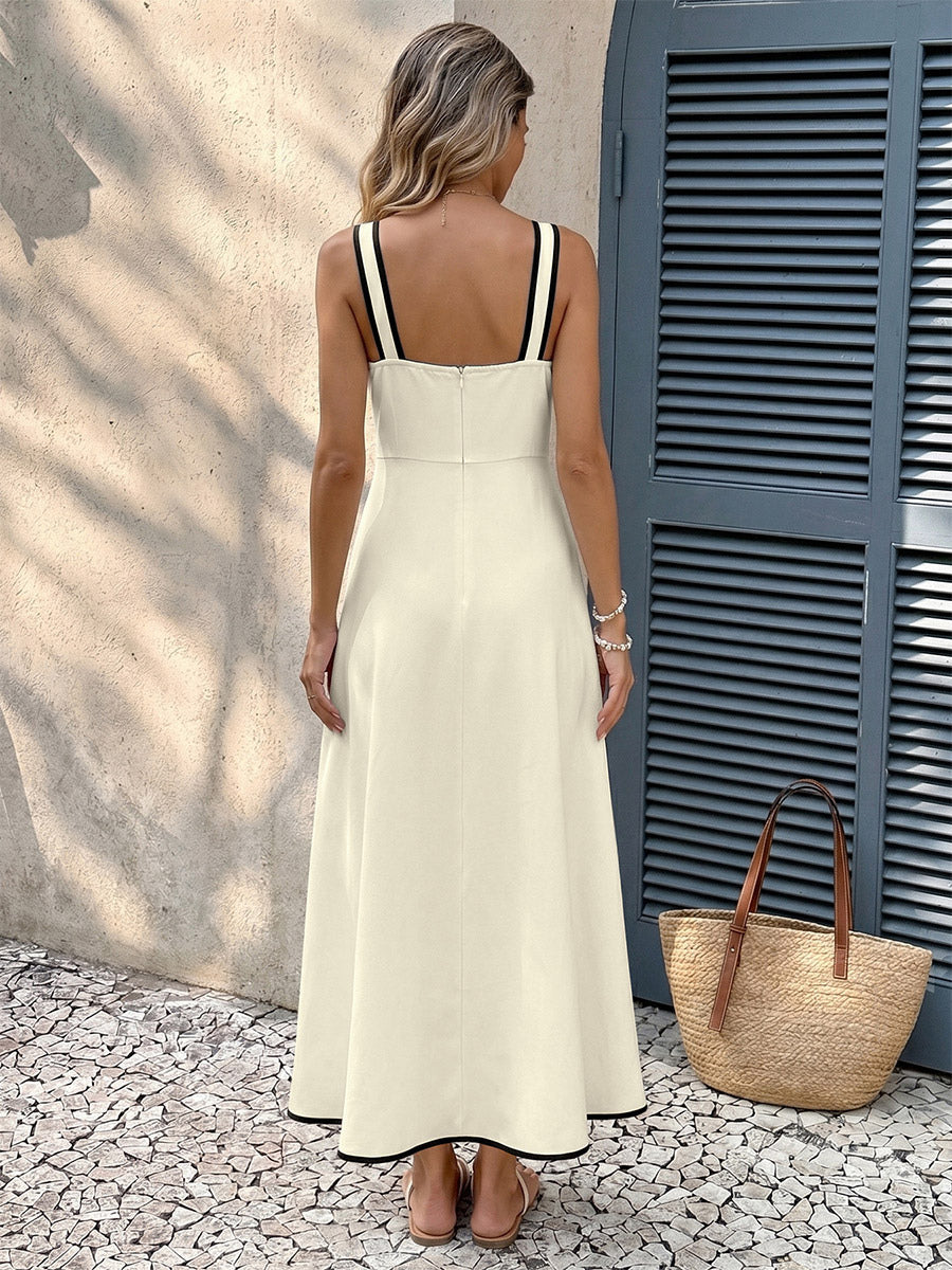 Date Night Dresses Maxi Backless Pleated Bows Sleeveless Off-The-Shoulder Sweet Ecru White Dress