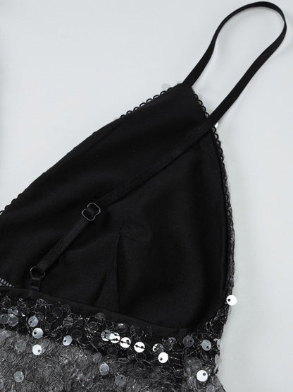Black Cami Top Straps Neck Lace Sexy Polyester Women Camis
