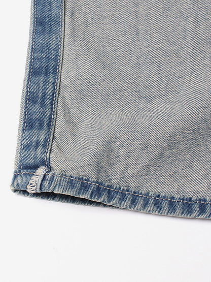 Women's Jeans Elegant Raised Waist Two-Tone Denim