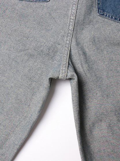 Women's Jeans Elegant Raised Waist Two-Tone Denim