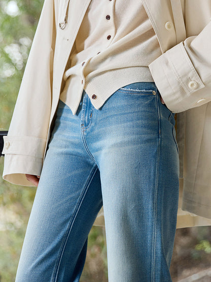 Jeans Women's Bottoms Modern Jeans Elegant Raised Waist Denim