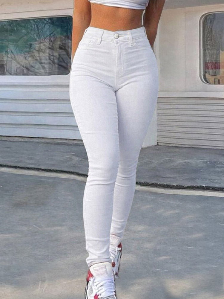 Jeans Women's Bottoms Modern Casual Raised Waist Jeans