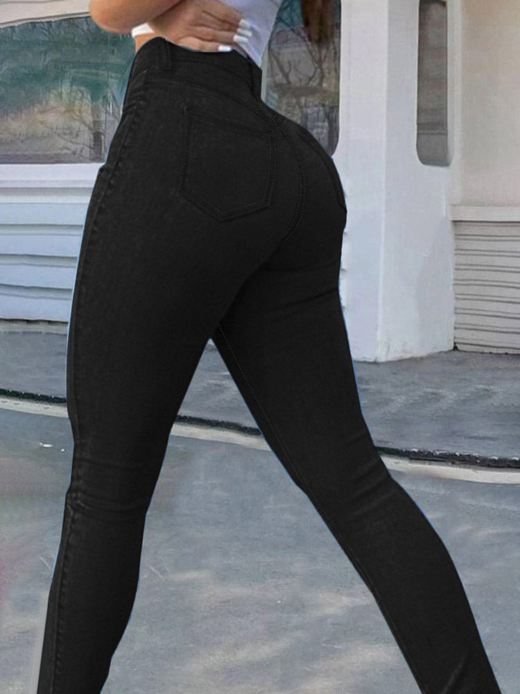Jeans Women's Bottoms Modern Casual Raised Waist Jeans