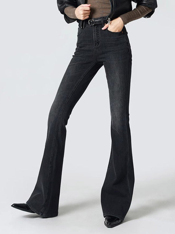 Jeans Women's Bottoms Flared Modern Casual Jeans