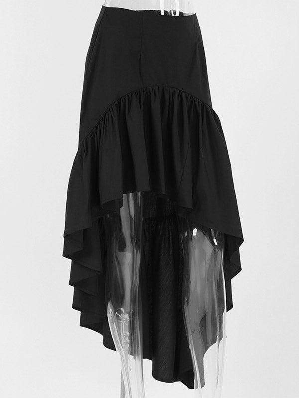 Skirts Black Irregular Short Women's Bottoms