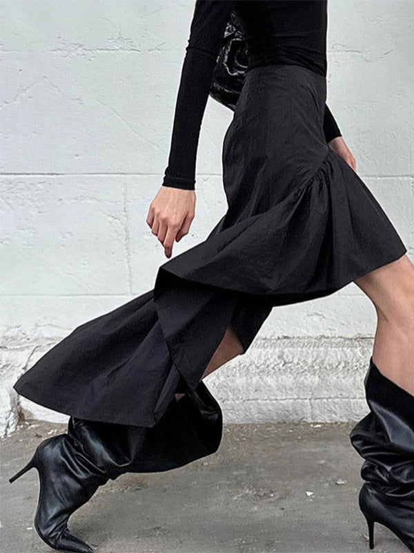 Skirts Black Irregular Short Women's Bottoms