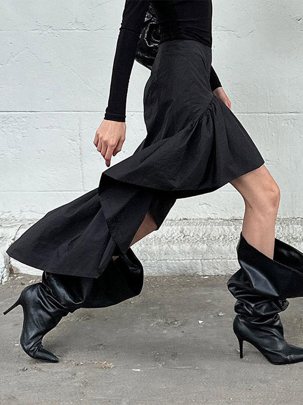 Skirts Black Irregular Short Women's Bottoms