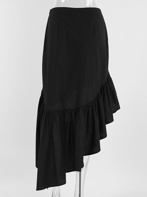Skirts Black Irregular Short Women's Bottoms