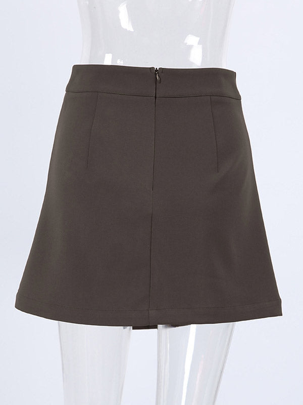 Skirts Brown Summer Mini Women's Bottoms