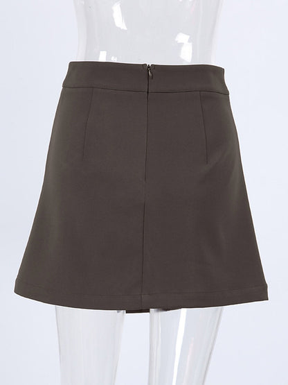 Skirts Brown Summer Mini Women's Bottoms