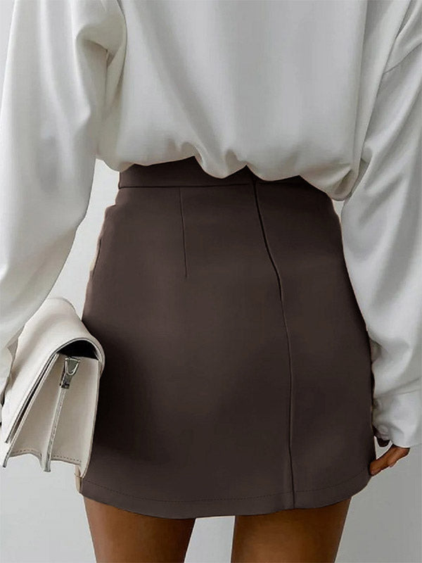 Skirts Brown Summer Mini Women's Bottoms
