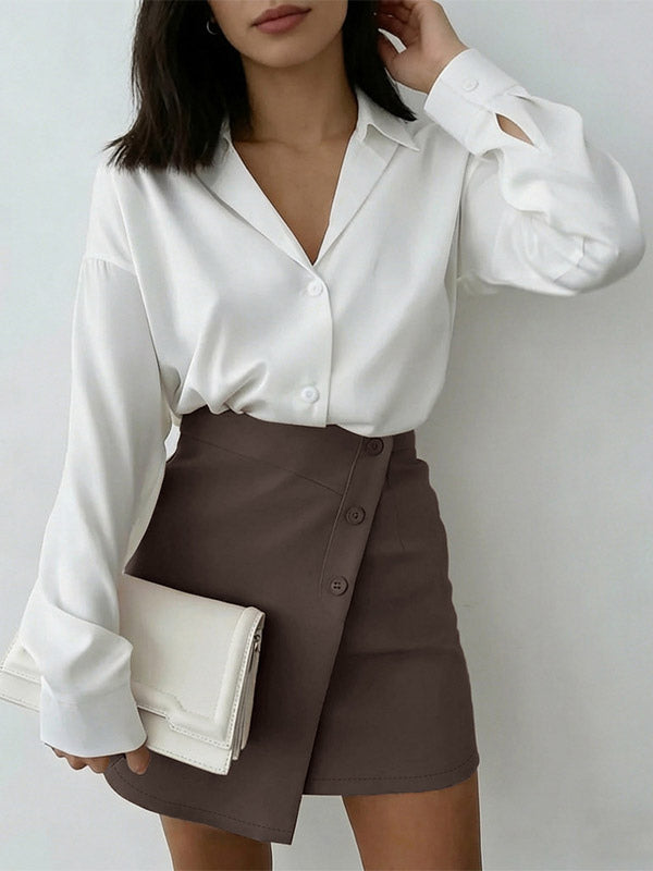 Skirts Brown Summer Mini Women's Bottoms