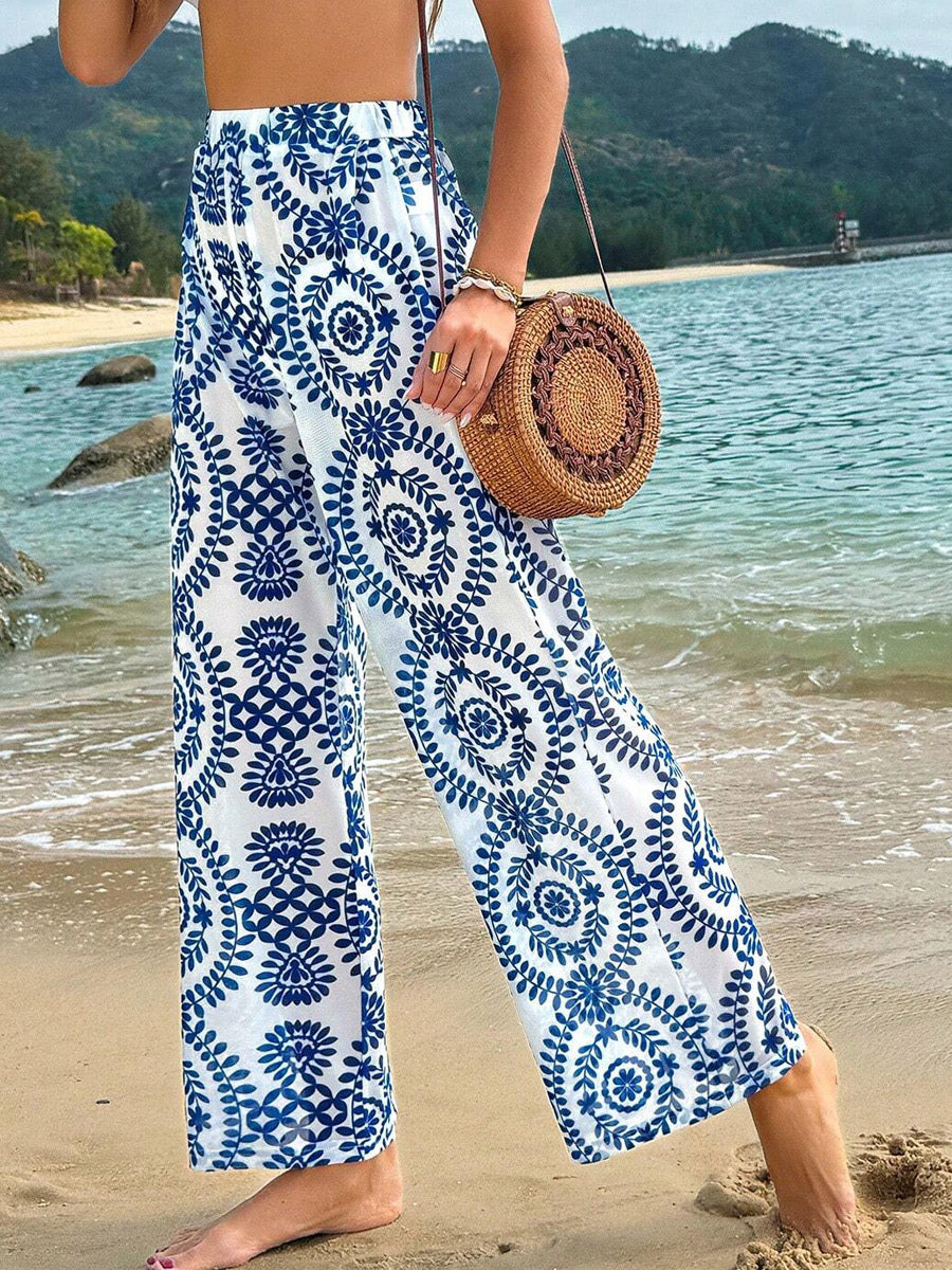 Pants Blue Raised Waist Trousers