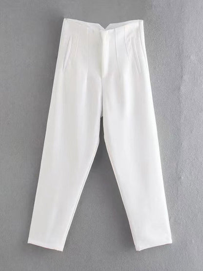 Pants Khaki Raised Waist Trousers
