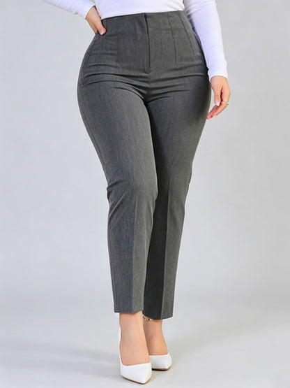 Pants Khaki Raised Waist Trousers