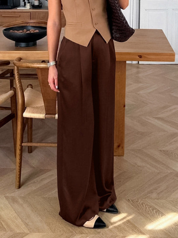 Pants Brown Raised Waist Trousers