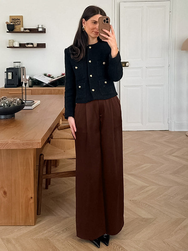 Pants Brown Raised Waist Trousers