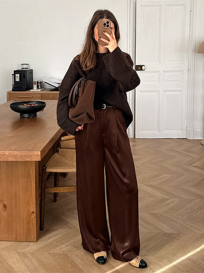Pants Brown Raised Waist Trousers