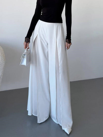 Pants Black Raised Waist Trousers