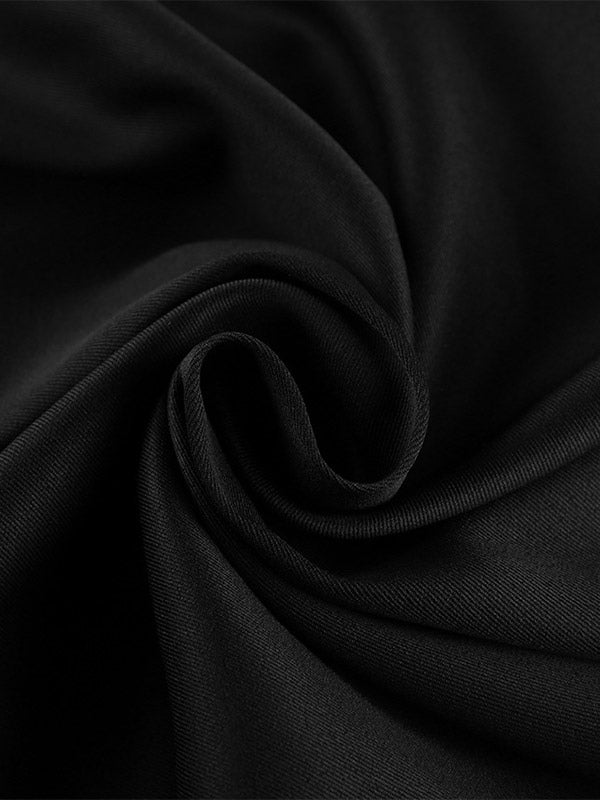 Pants Black Raised Waist Trousers