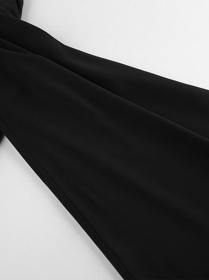Pants Black Raised Waist Trousers
