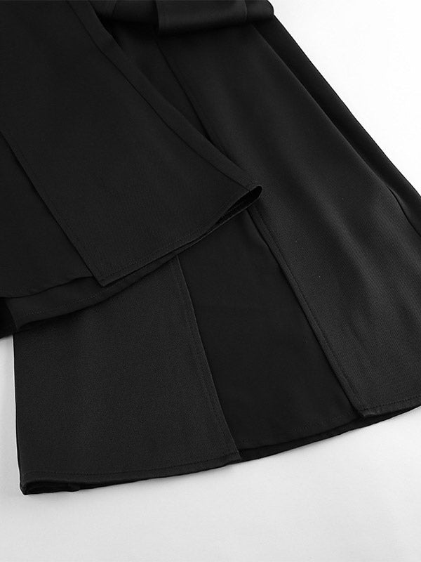 Pants Black Raised Waist Trousers