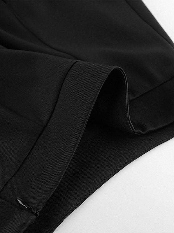 Pants Black Raised Waist Trousers