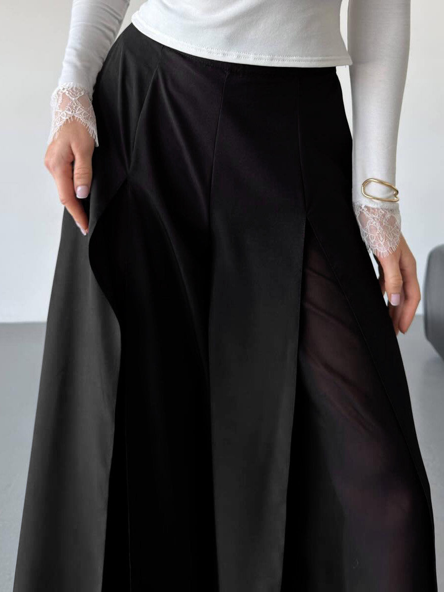 Pants Black Raised Waist Trousers