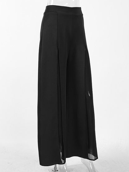 Pants Black Raised Waist Trousers