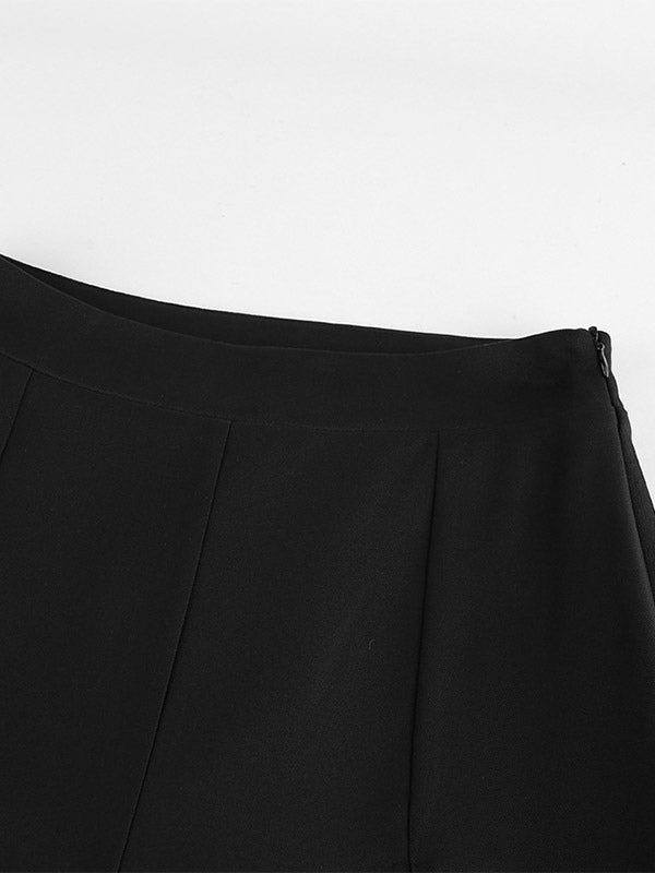 Pants Black Raised Waist Trousers