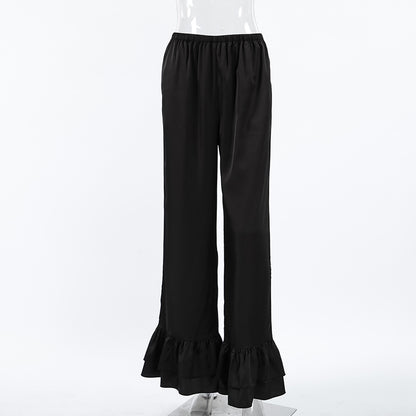 Pants Black Raised Waist Trousers