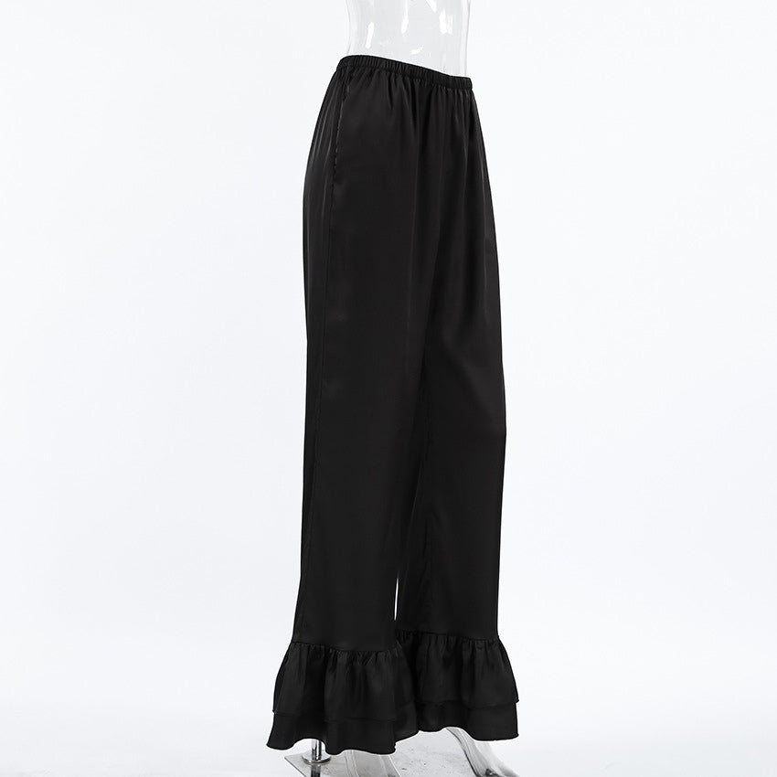 Pants Black Raised Waist Trousers