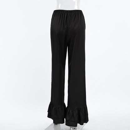 Pants Black Raised Waist Trousers