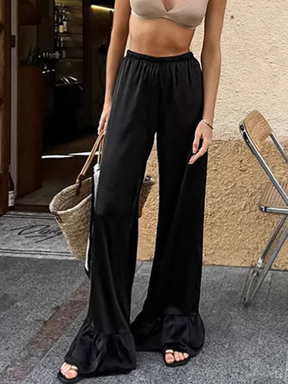 Pants Black Raised Waist Trousers