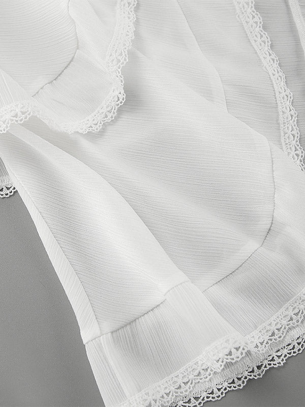 Skirts White Raised Waist Elegant Mini Women's Bottoms
