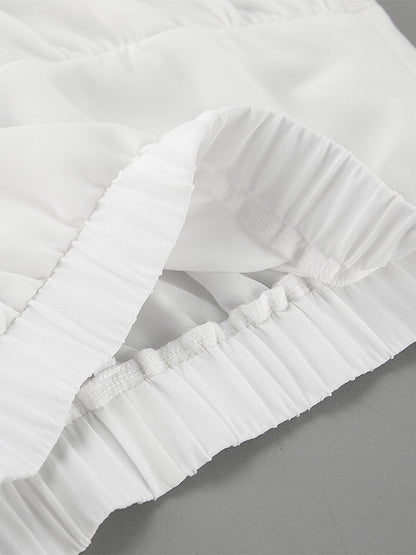 Skirts White Chiffon Elegant Mini Women's Bottoms