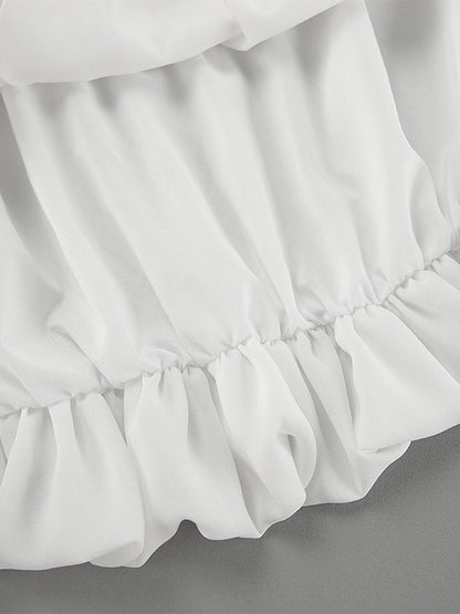 Skirts White Chiffon Elegant Mini Women's Bottoms