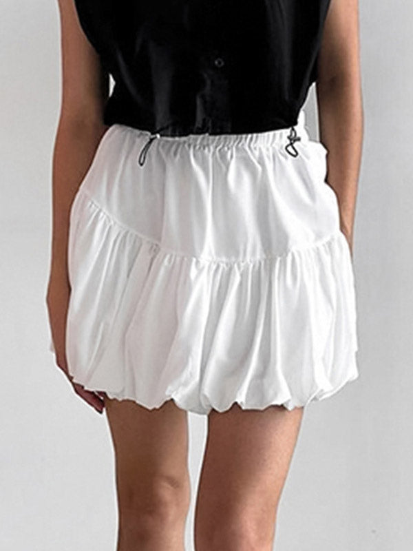 Skirts White Chiffon Elegant Mini Women's Bottoms