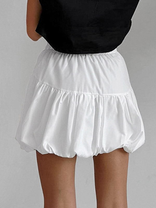 Skirts White Chiffon Elegant Mini Women's Bottoms