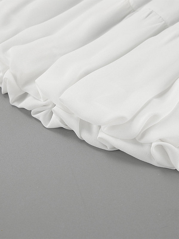 Skirts White Chiffon Elegant Mini Women's Bottoms