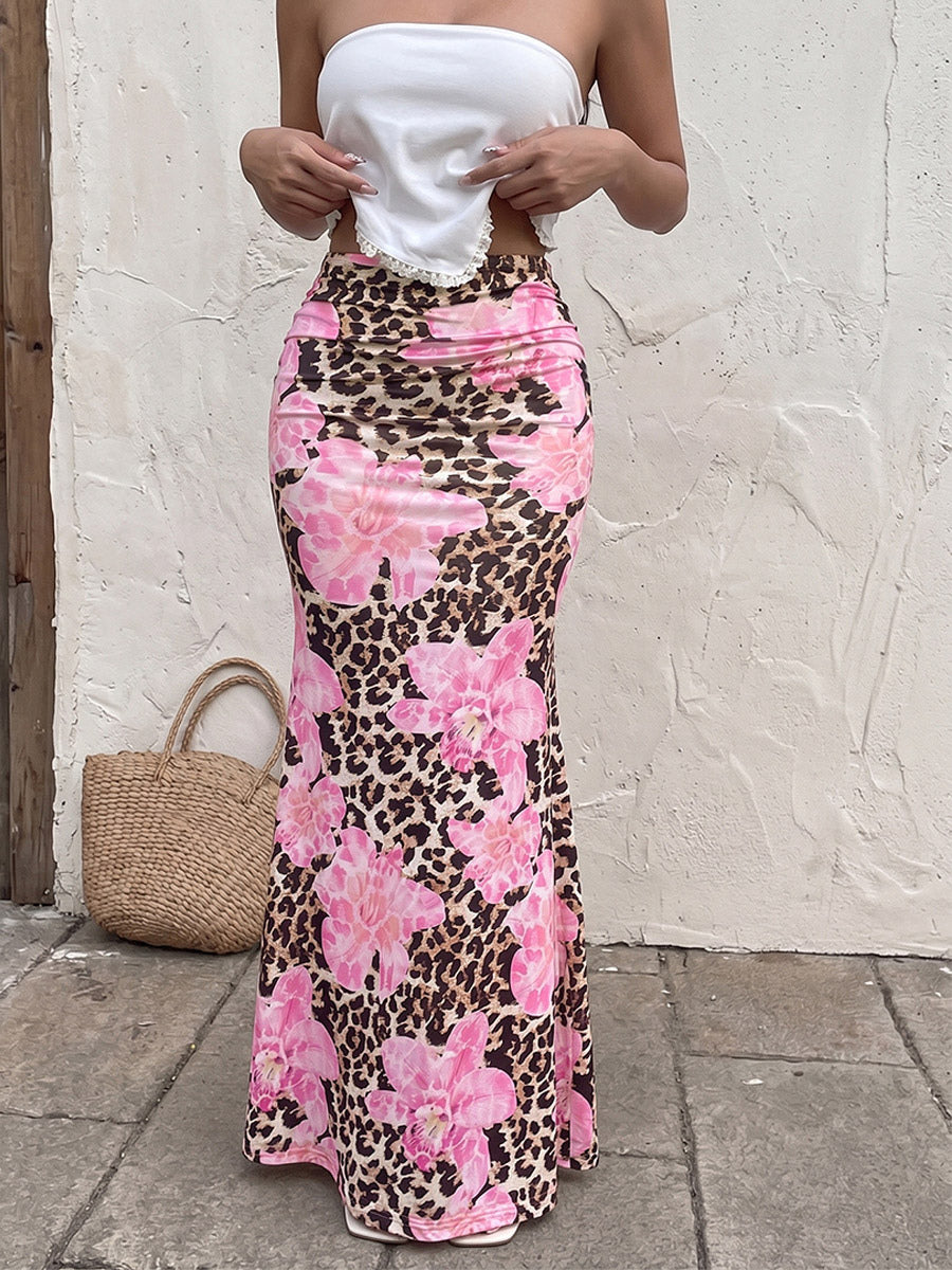 Skirts Brown Clothes Raised Waist Sexy Summer Long Women's Bottoms
