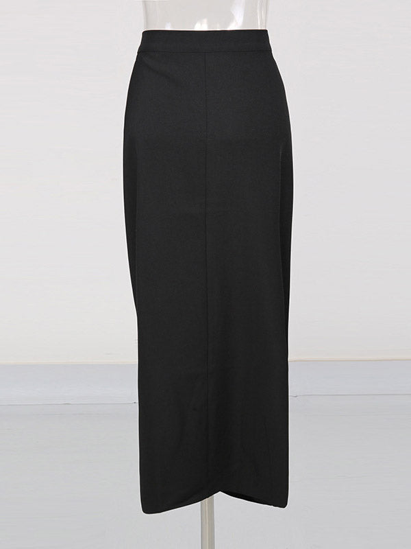 Skirts Khaki Elegant Clothes Spring Long Women's Bottoms