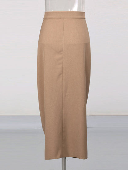 Skirts Khaki Elegant Clothes Spring Long Women's Bottoms