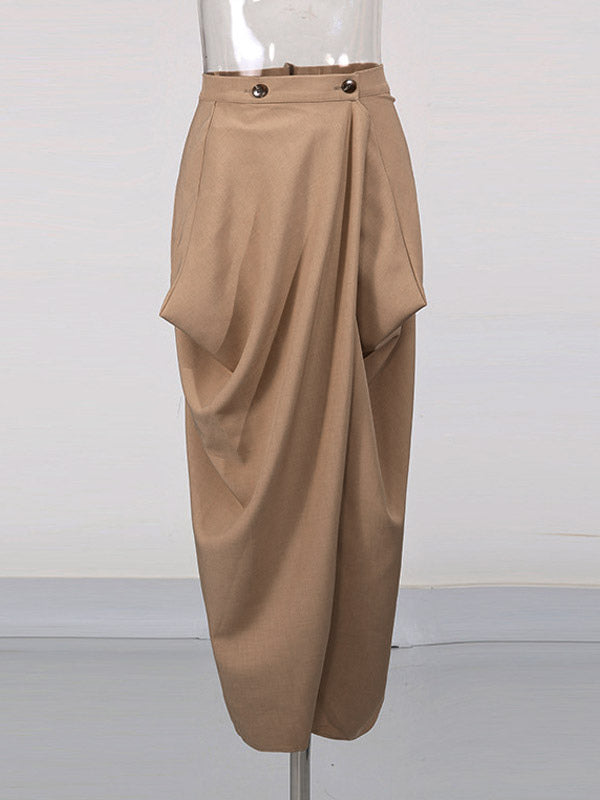Skirts Khaki Elegant Clothes Spring Long Women's Bottoms