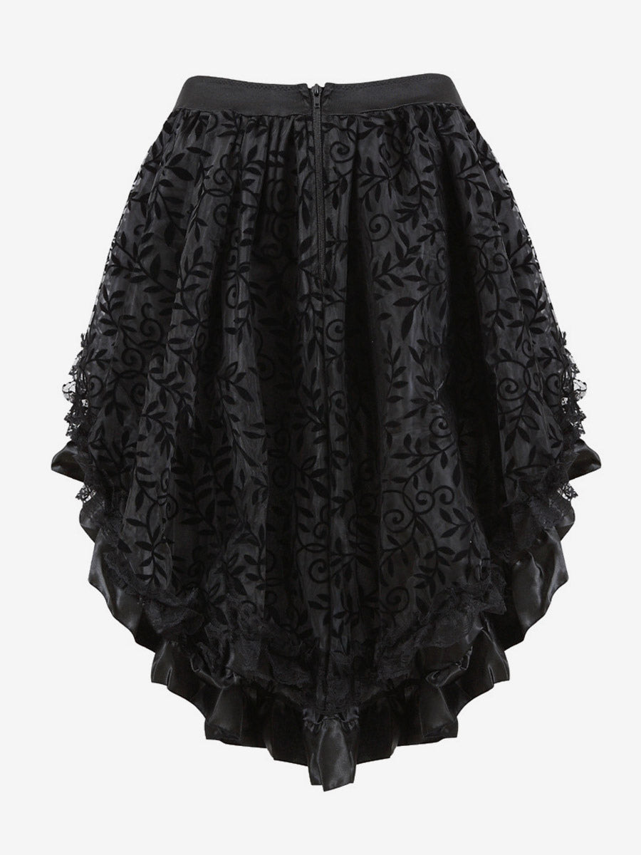 Skirts Black Tulle Raised Waist Sexy Irregular Mini Women's Bottoms