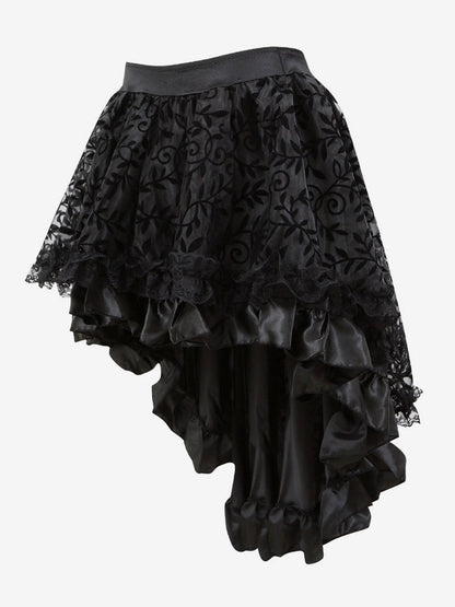 Skirts Black Tulle Raised Waist Sexy Irregular Mini Women's Bottoms