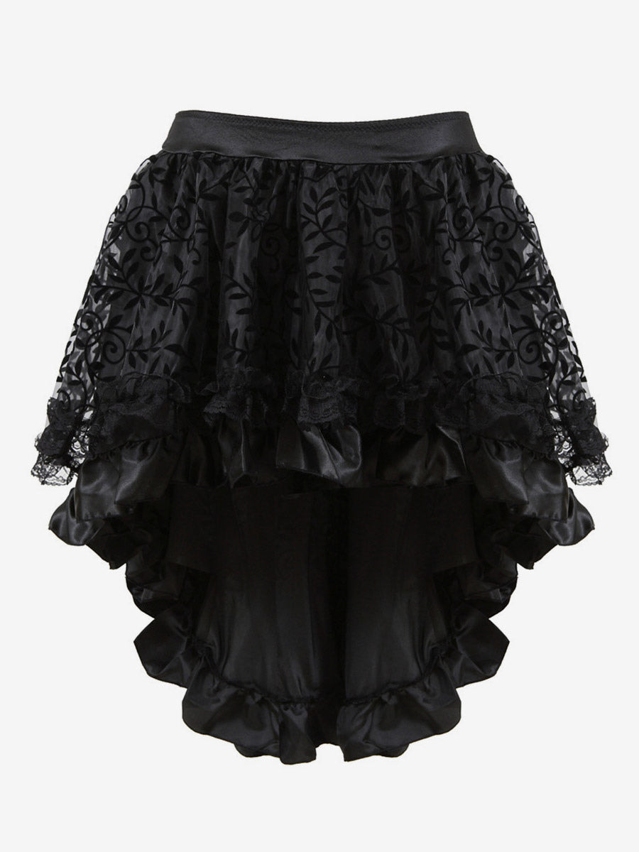 Skirts Black Tulle Raised Waist Sexy Irregular Mini Women's Bottoms