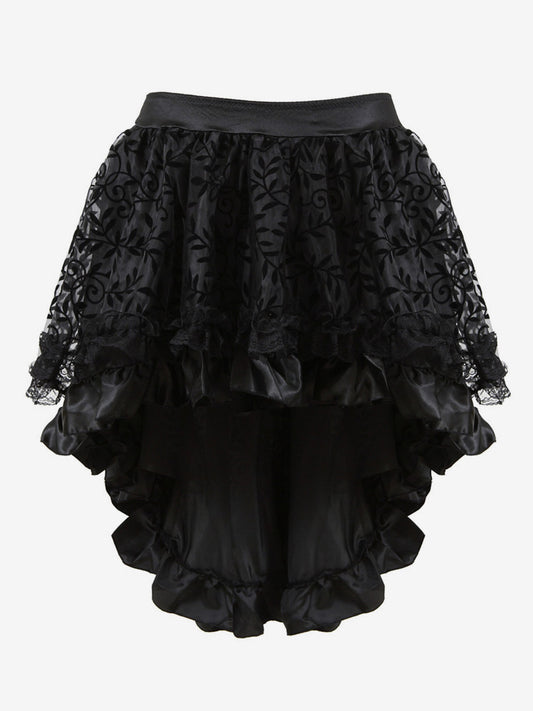 Skirts Black Tulle Raised Waist Sexy Irregular Mini Women's Bottoms