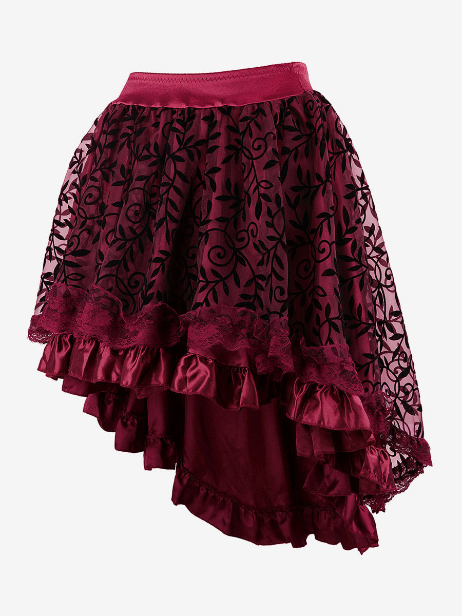 Skirts Black Tulle Raised Waist Sexy Irregular Mini Women's Bottoms